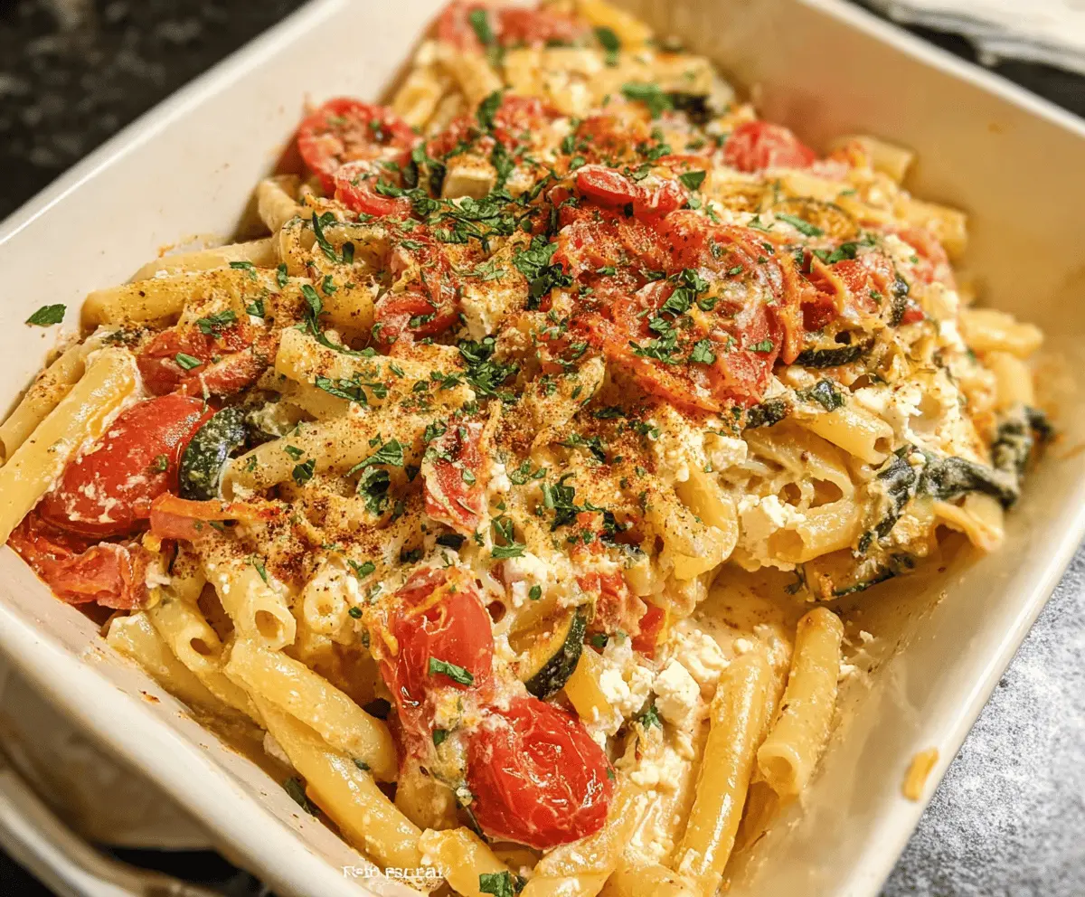 Cheesy Baked Feta Veggie Pasta Recipe