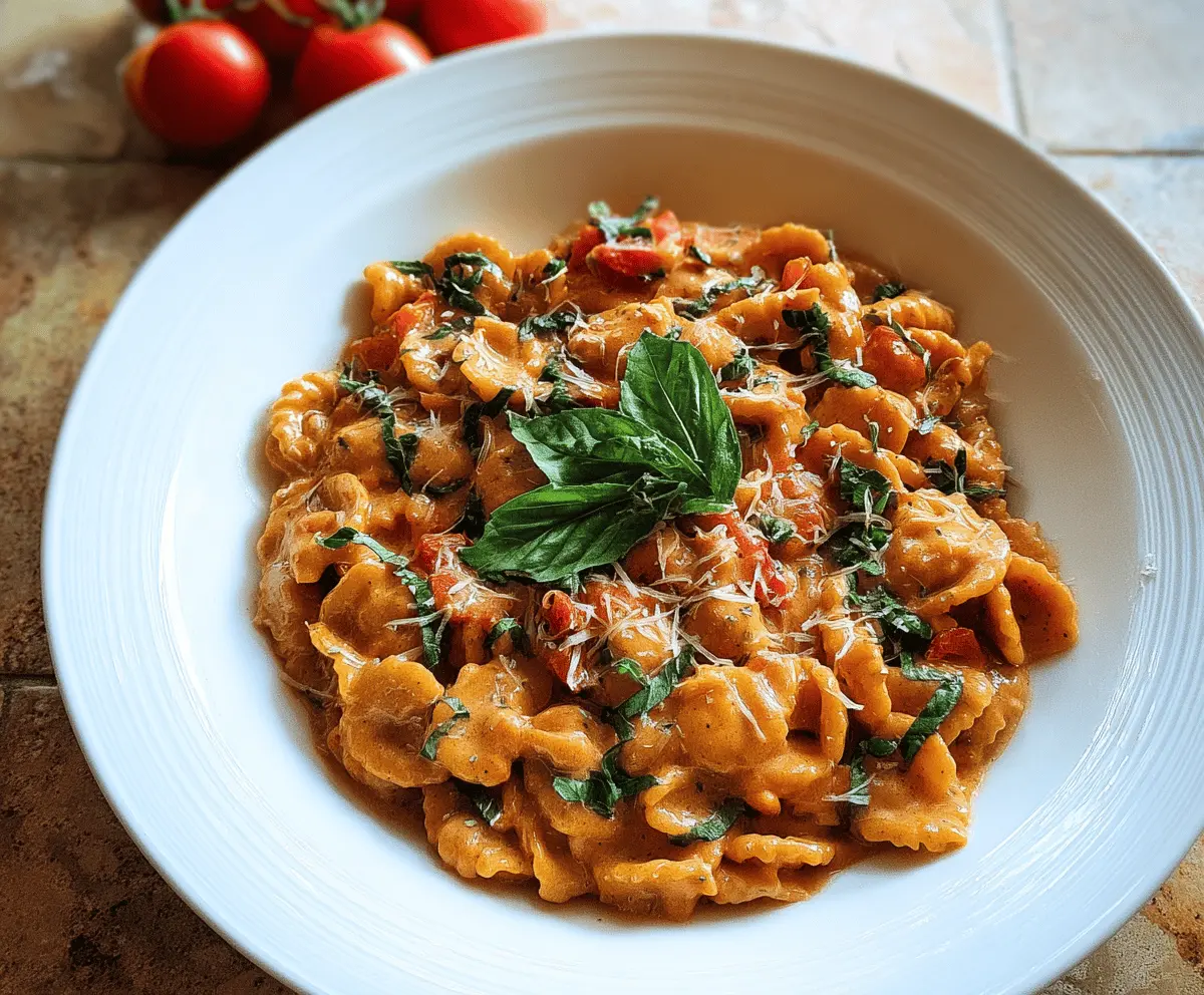 Creamy Basil Tomato Pasta Recipe – Easy & Cheesy