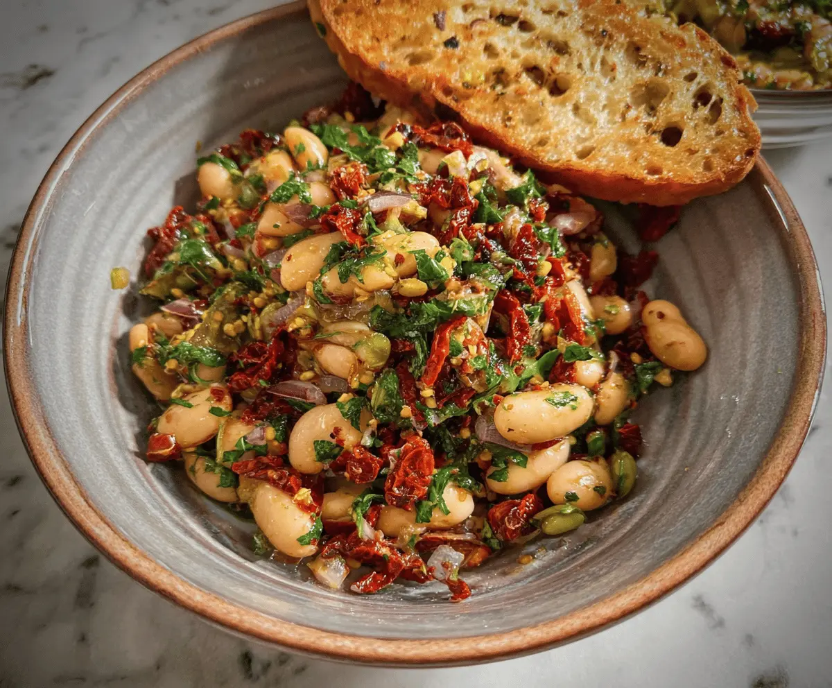 Easy Marinated Sun-Dried Tomato Bean Salad