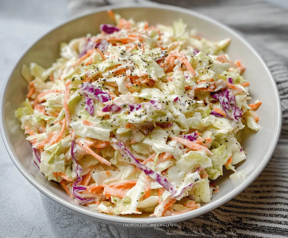 Easy Homemade Coleslaw Recipe with Creamy Dressing