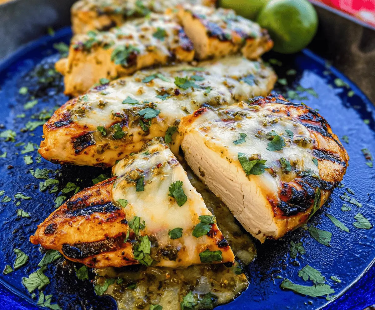 Cheesy Grilled Salsa Verde Pepper Jack Chicken