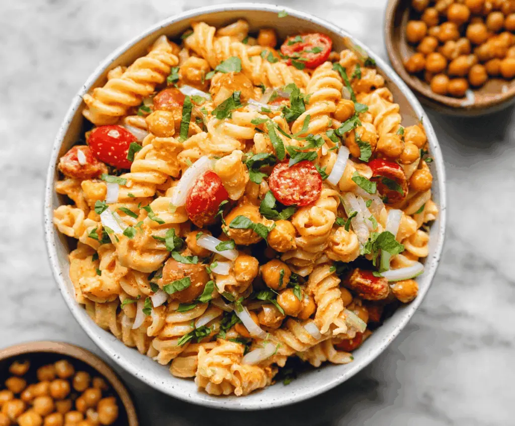 Easy Buffalo Chickpea Pasta Salad Recipe