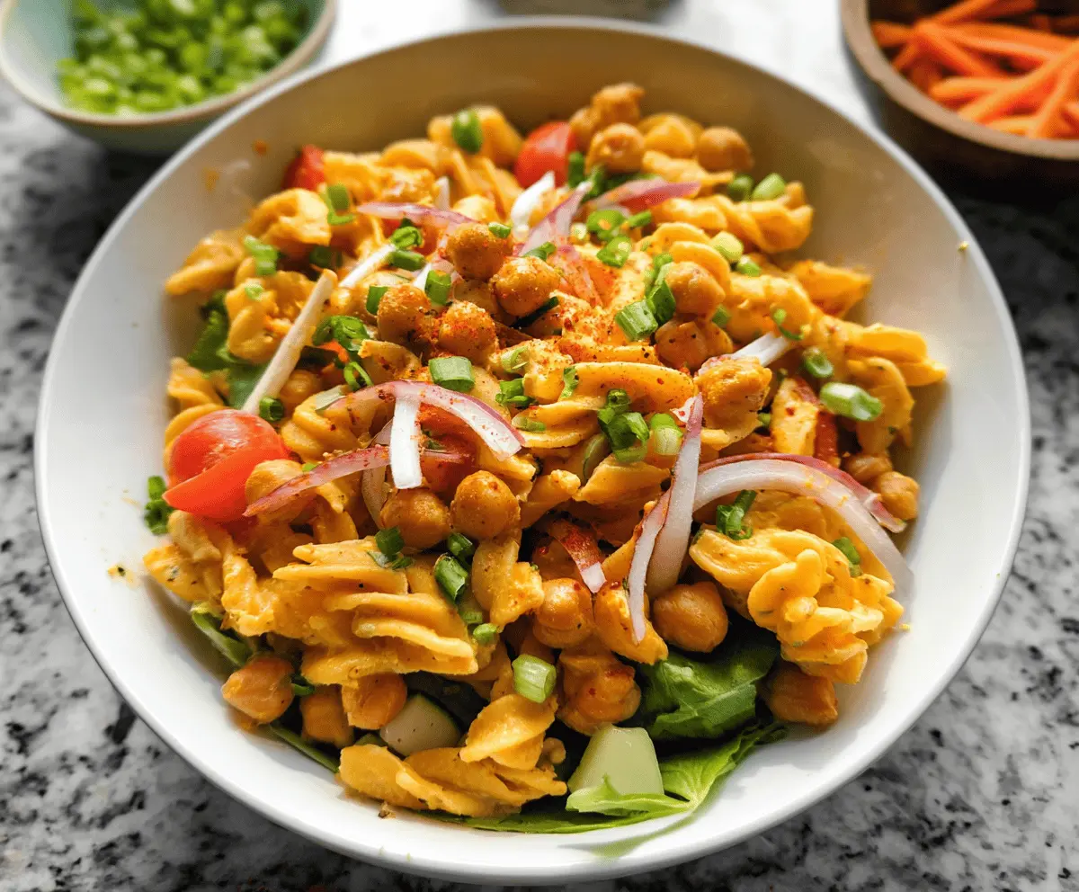Easy Buffalo Chickpea Pasta Salad Recipe