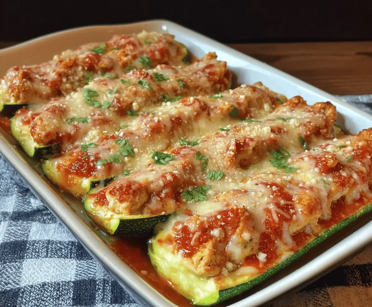 Easy Keto Chicken Parmesan Zucchini Boats Recipe