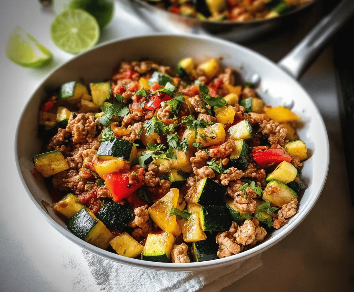 Easy Ground Turkey and Zucchini Skillet Dinner