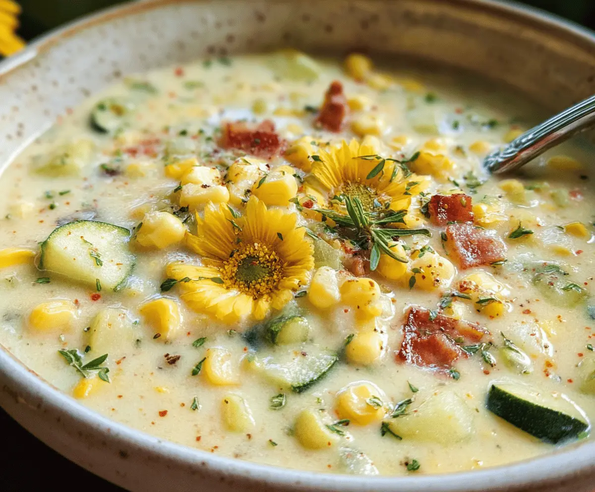 Creamy Summer Corn and Zucchini Chowder Recipe