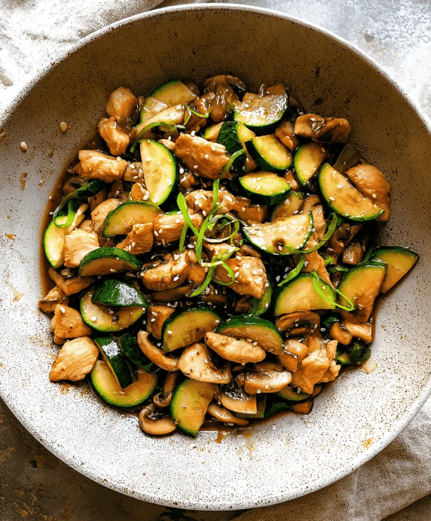 Easy Zucchini Mushroom Chicken Stir Fry Recipe
