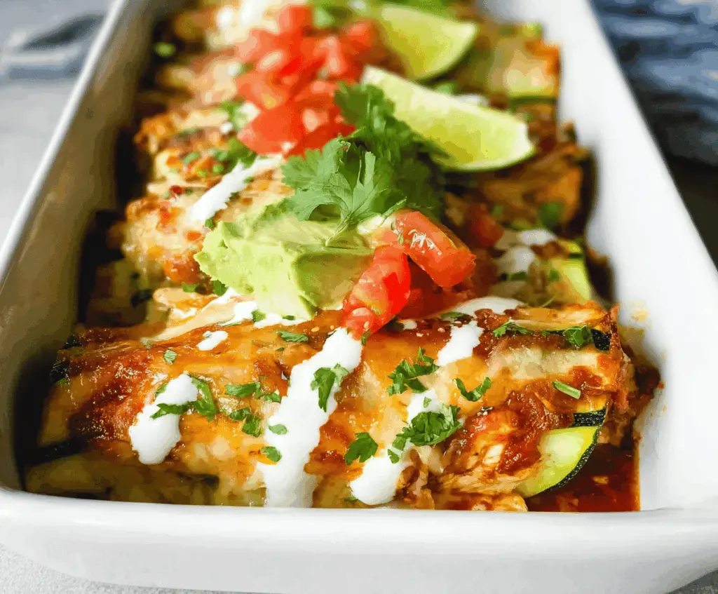 Easy Keto Chicken Enchiladas with Zucchini – Low Carb Dinner