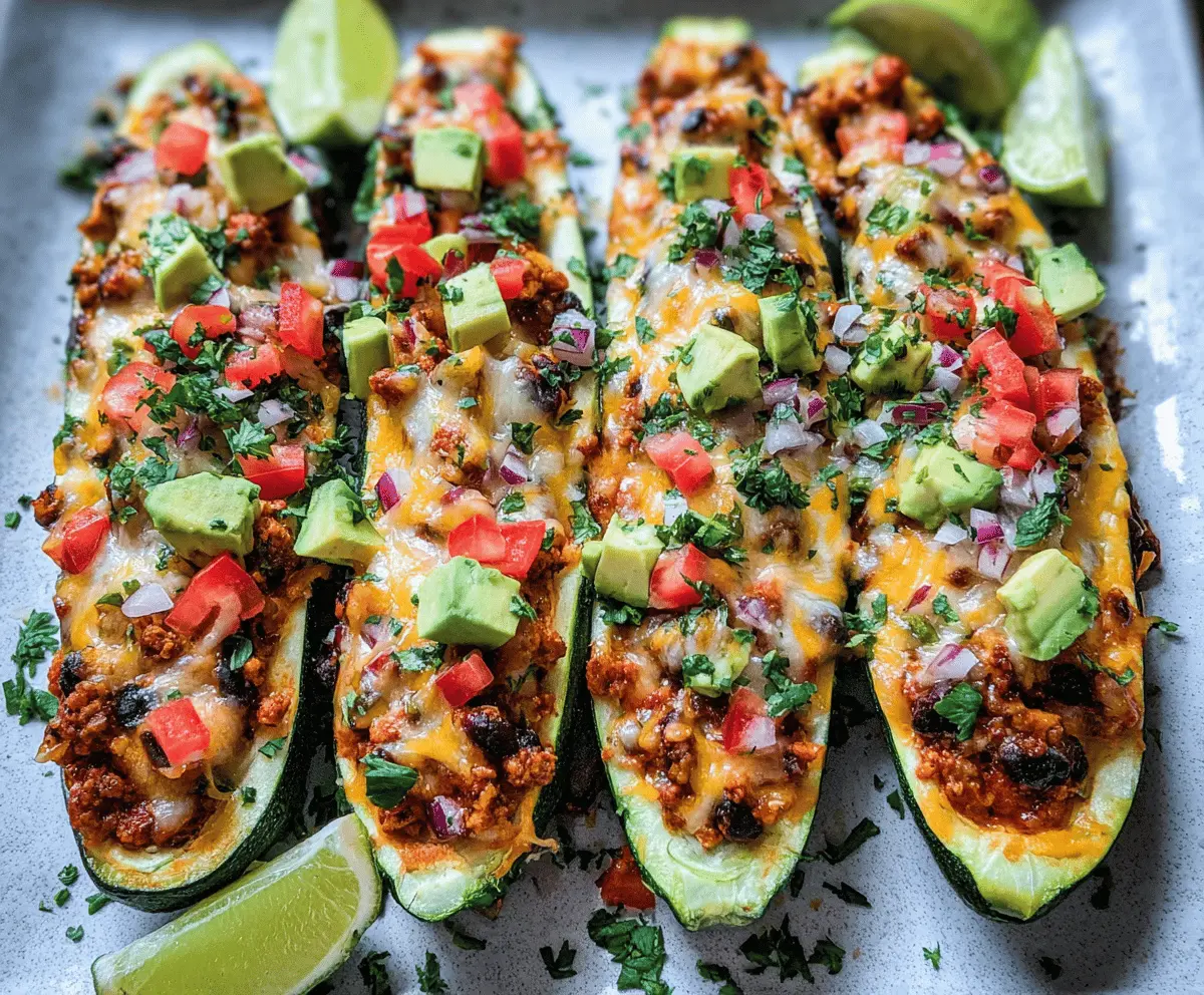 Easy Taco Stuffed Zucchini Boats Recipe