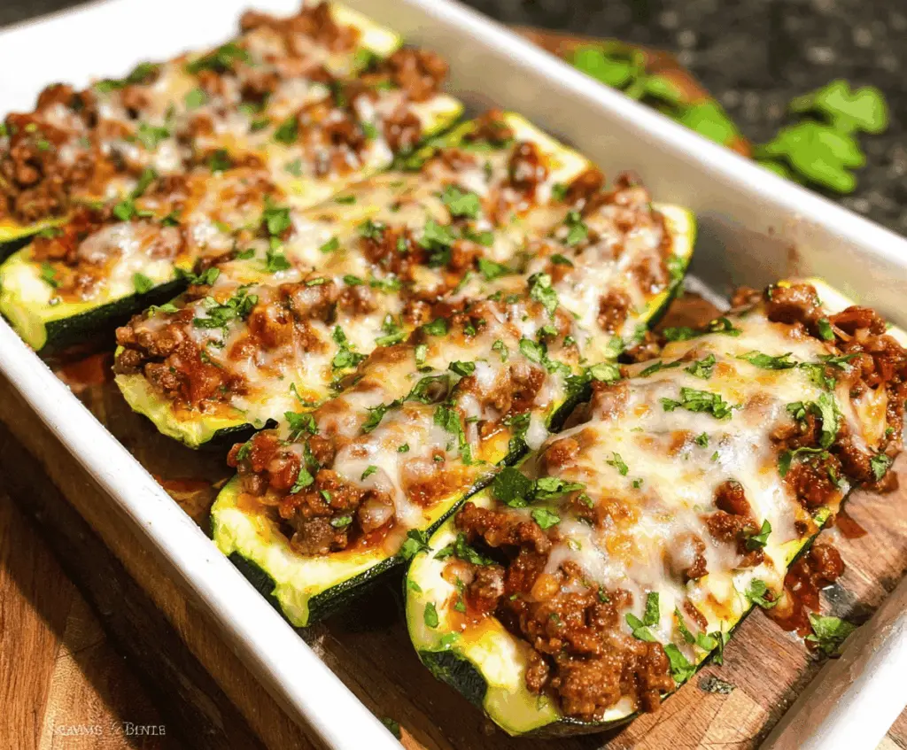 Easy Ground Beef Zucchini Boats Recipe