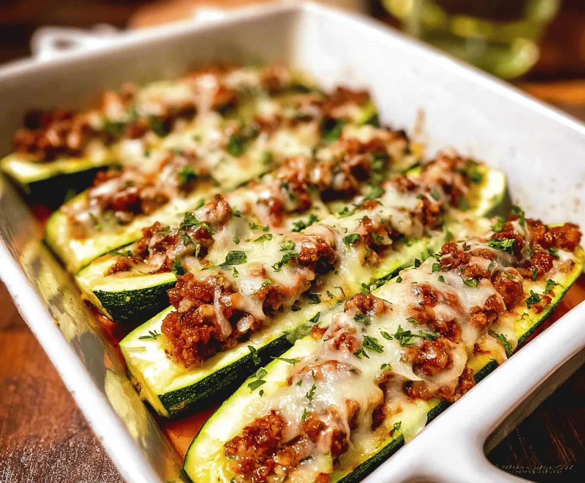 Easy Ground Beef Zucchini Boats Recipe