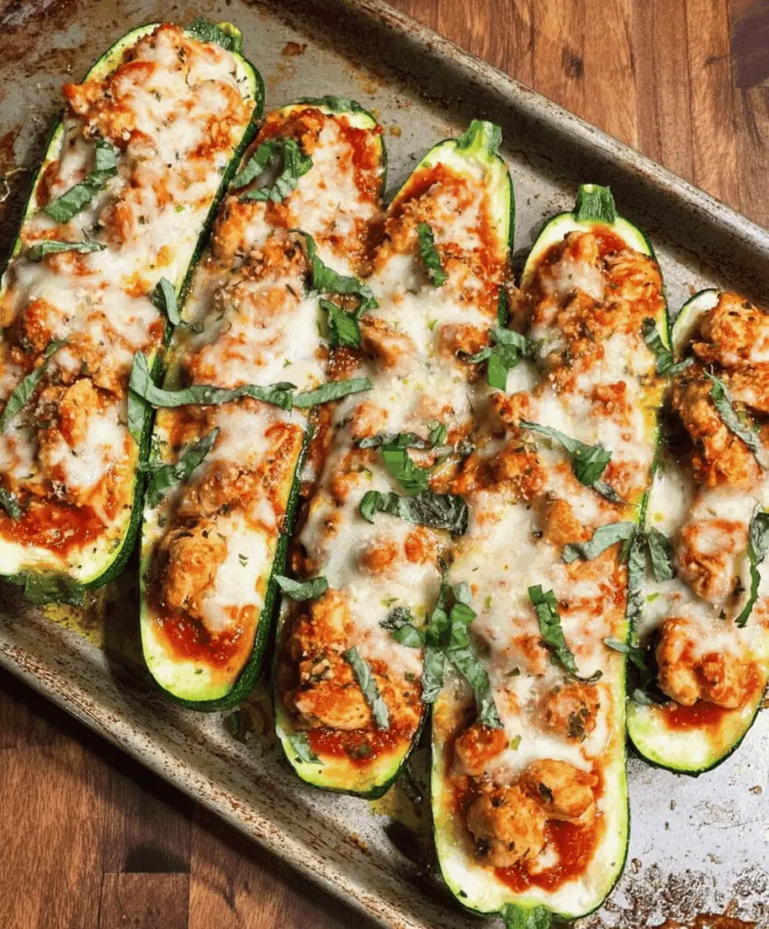 Easy Keto Chicken Parmesan Zucchini Boats Recipe