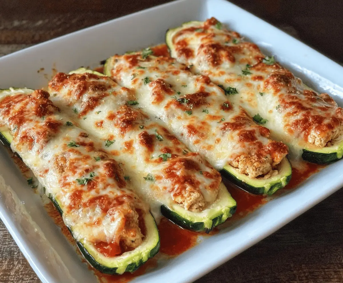 Easy Keto Chicken Parmesan Zucchini Boats Recipe
