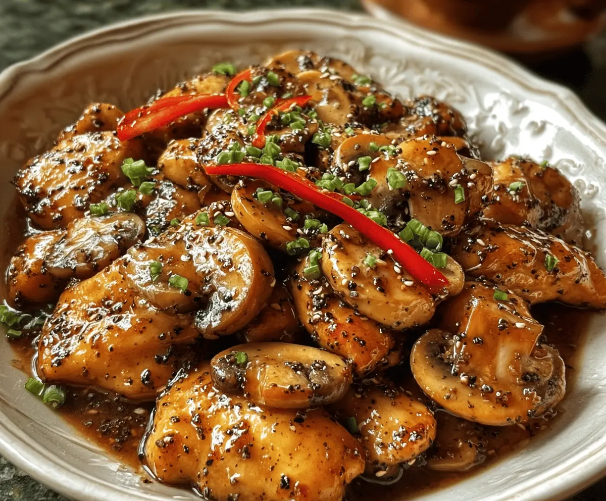 Easy Black Pepper Chicken With Mushrooms Recipe