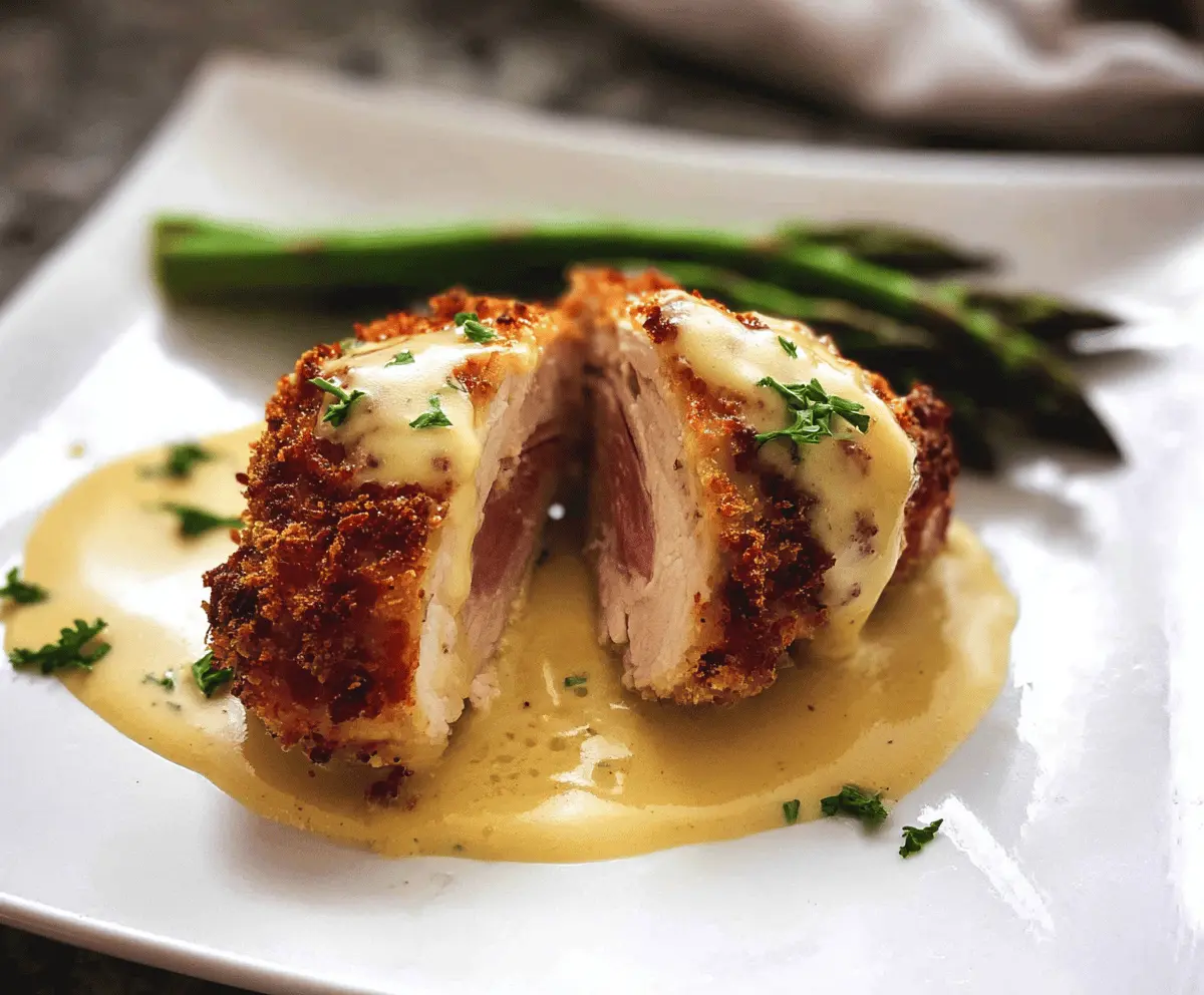 Crispy Creamy Chicken Cordon Bleu with Easy Dijon Sauce