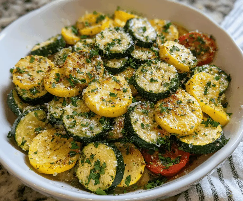 Easy Garlic Parmesan Zucchini and Squash Medley