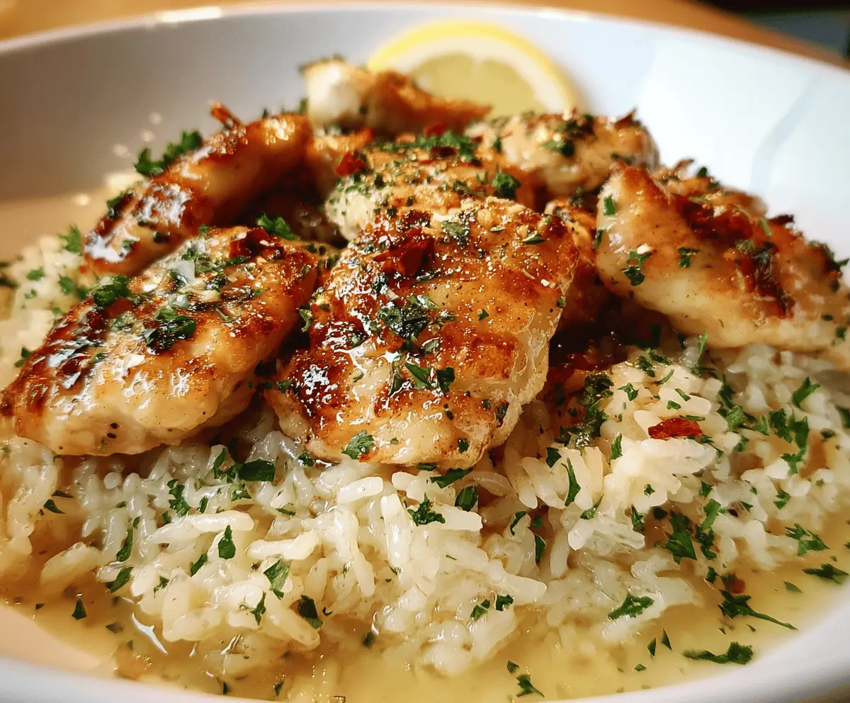 Easy Chicken Scampi with Garlic Parmesan Rice
