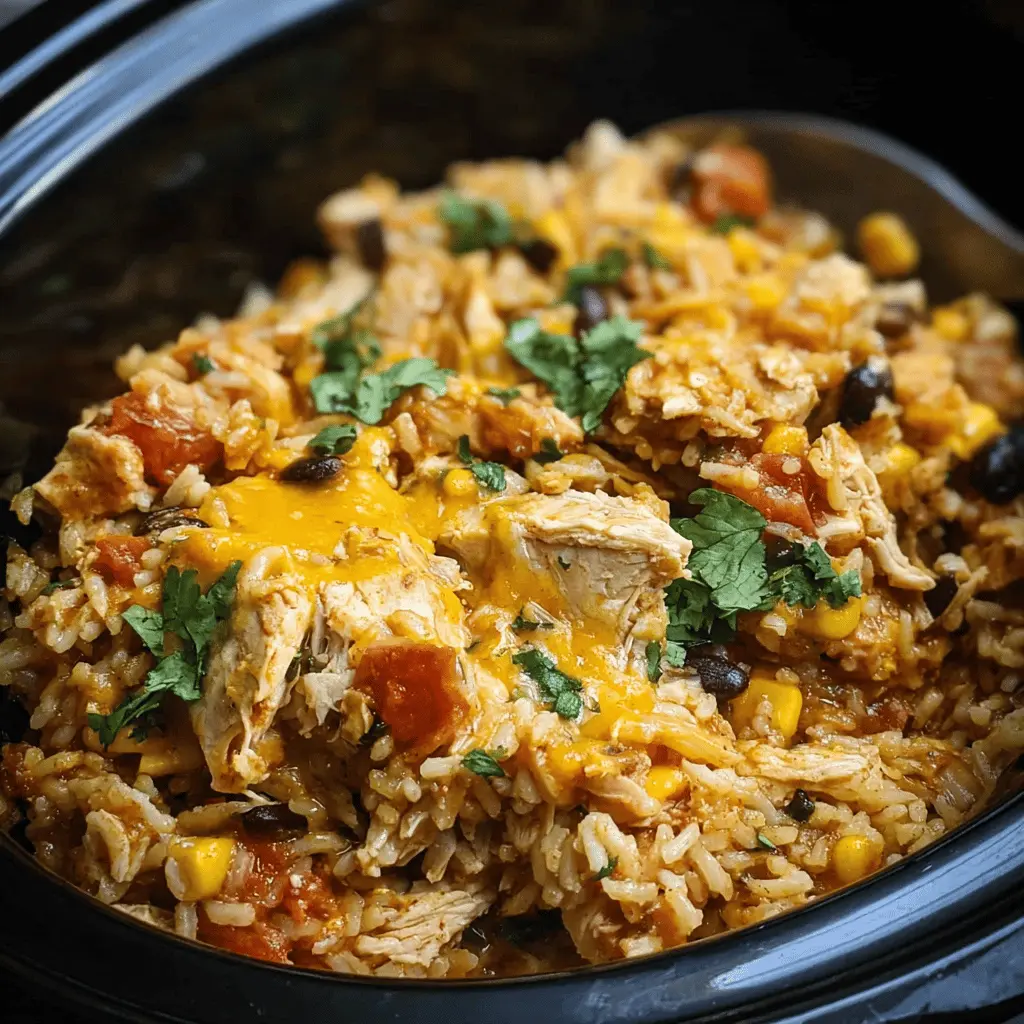Easy Southwest Crock Pot Chicken and Rice Recipe