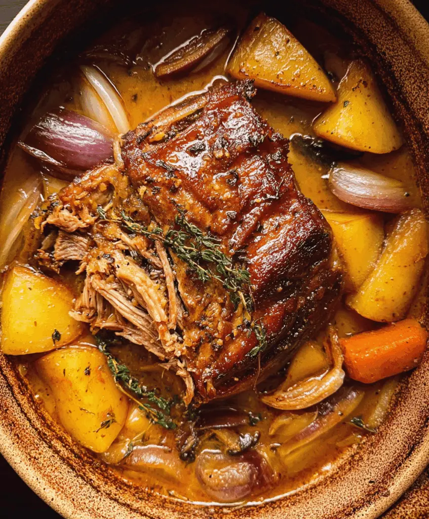 Easy Apple Cider Braised Pork Shoulder Recipe