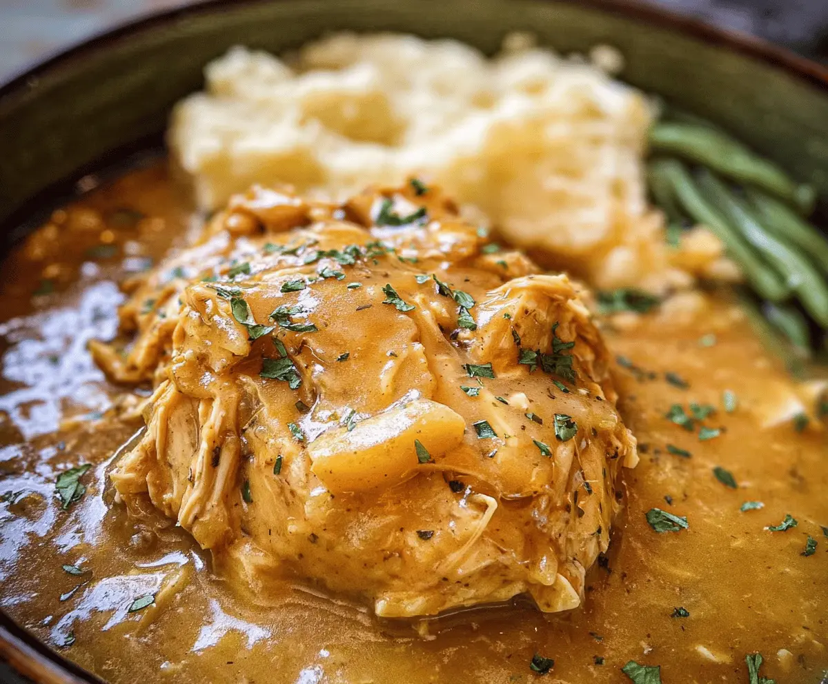 Easy Slow Cooker Chicken and Gravy Recipe