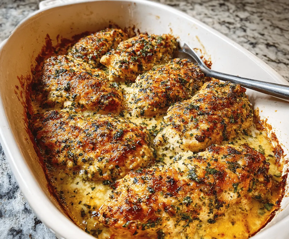 Easy Garlic Parmesan Chicken Bake Recipe