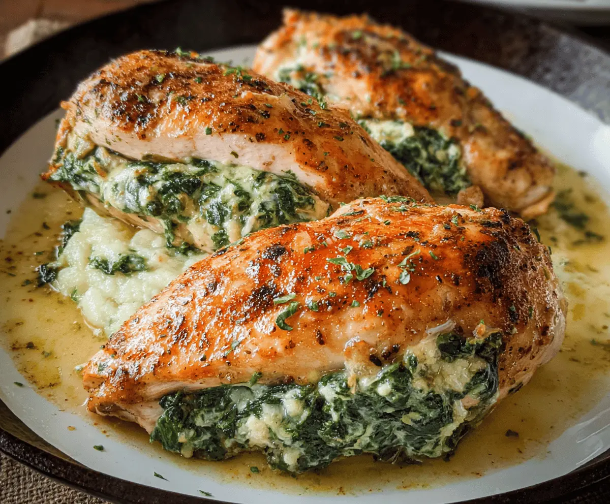 Easy Spinach Stuffed Chicken Breasts Recipe