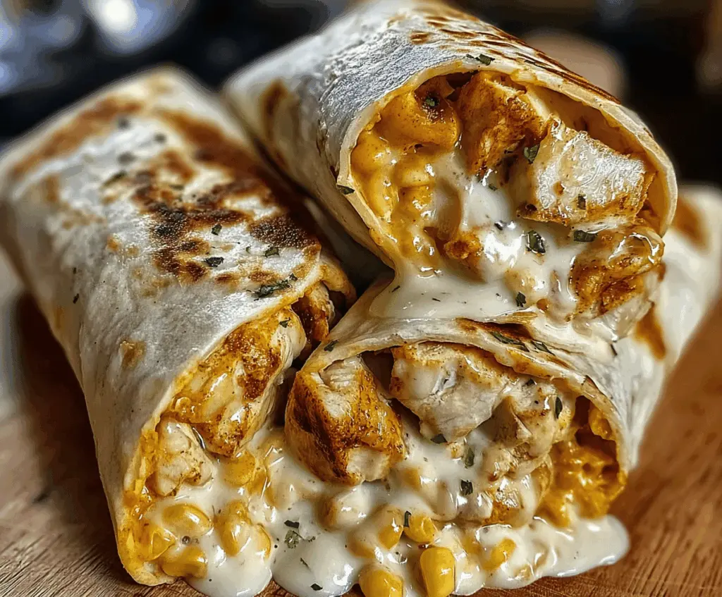 Easy Cheesy Garlic Chicken Wraps Recipe