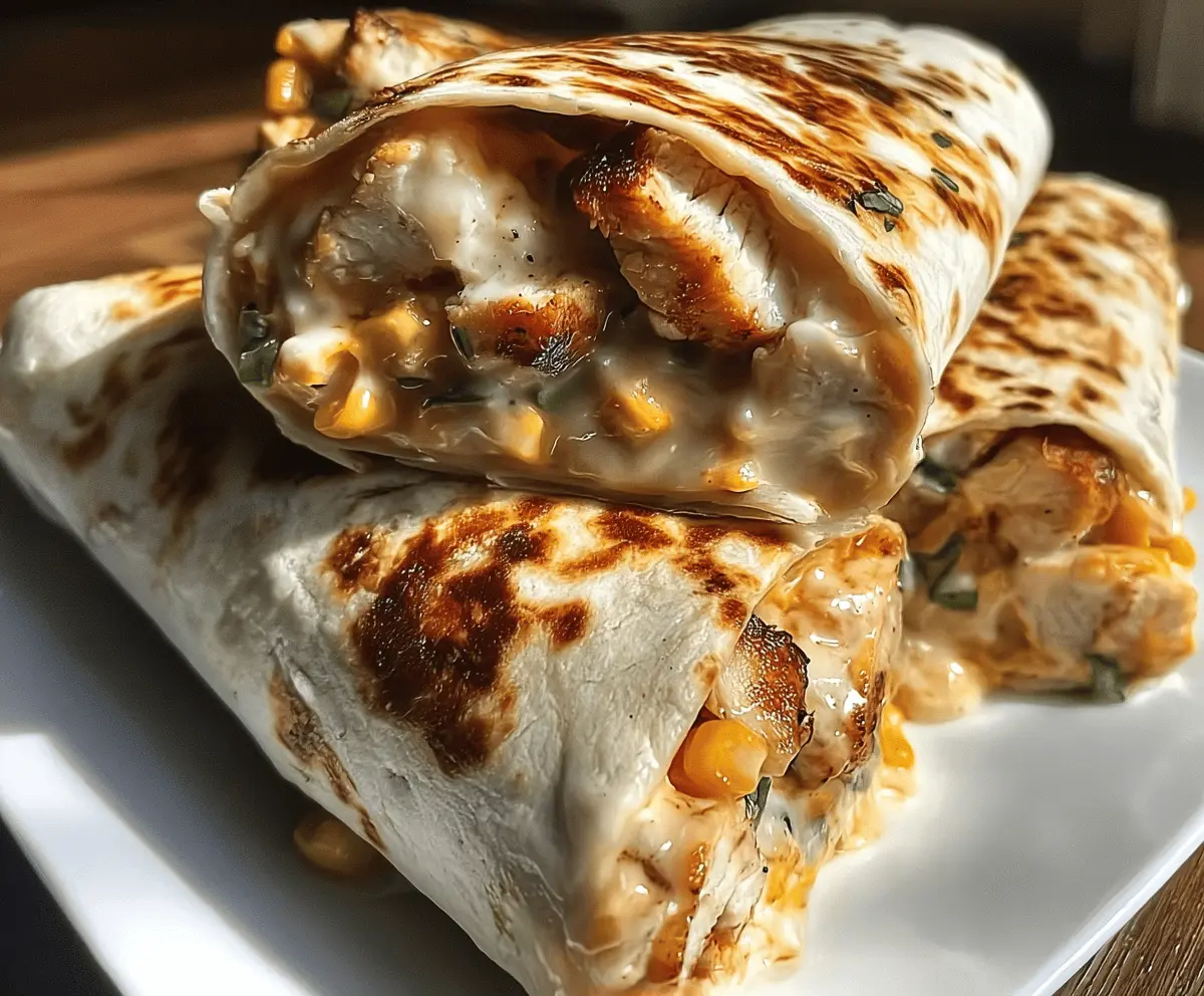 Easy Cheesy Garlic Chicken Wraps Recipe