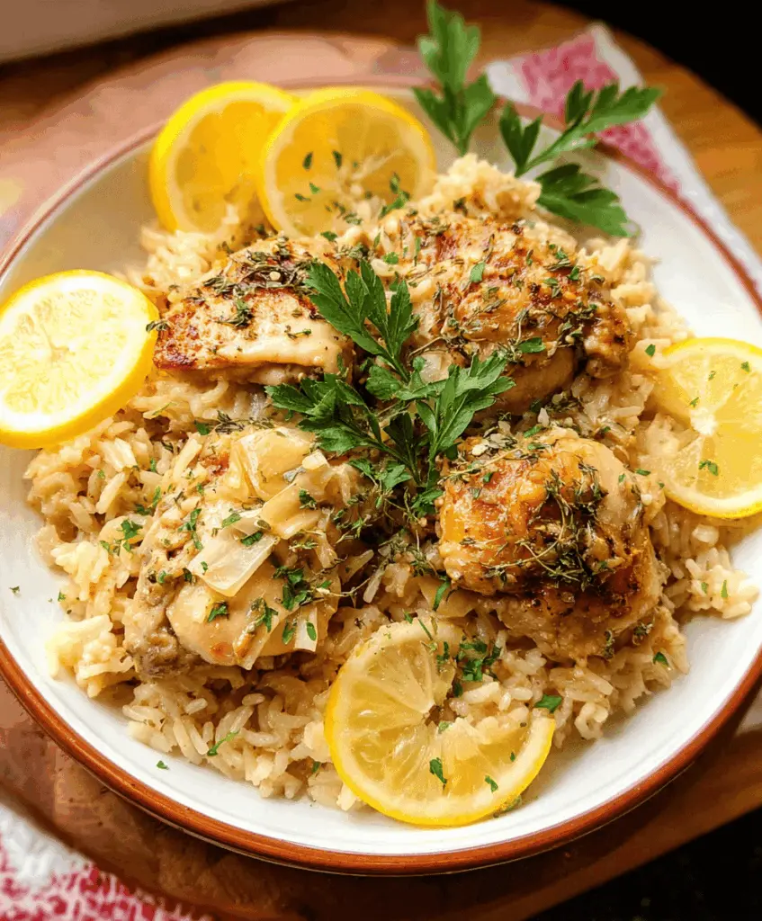 Easy Slow Cooker Lemon Herb Chicken and Rice