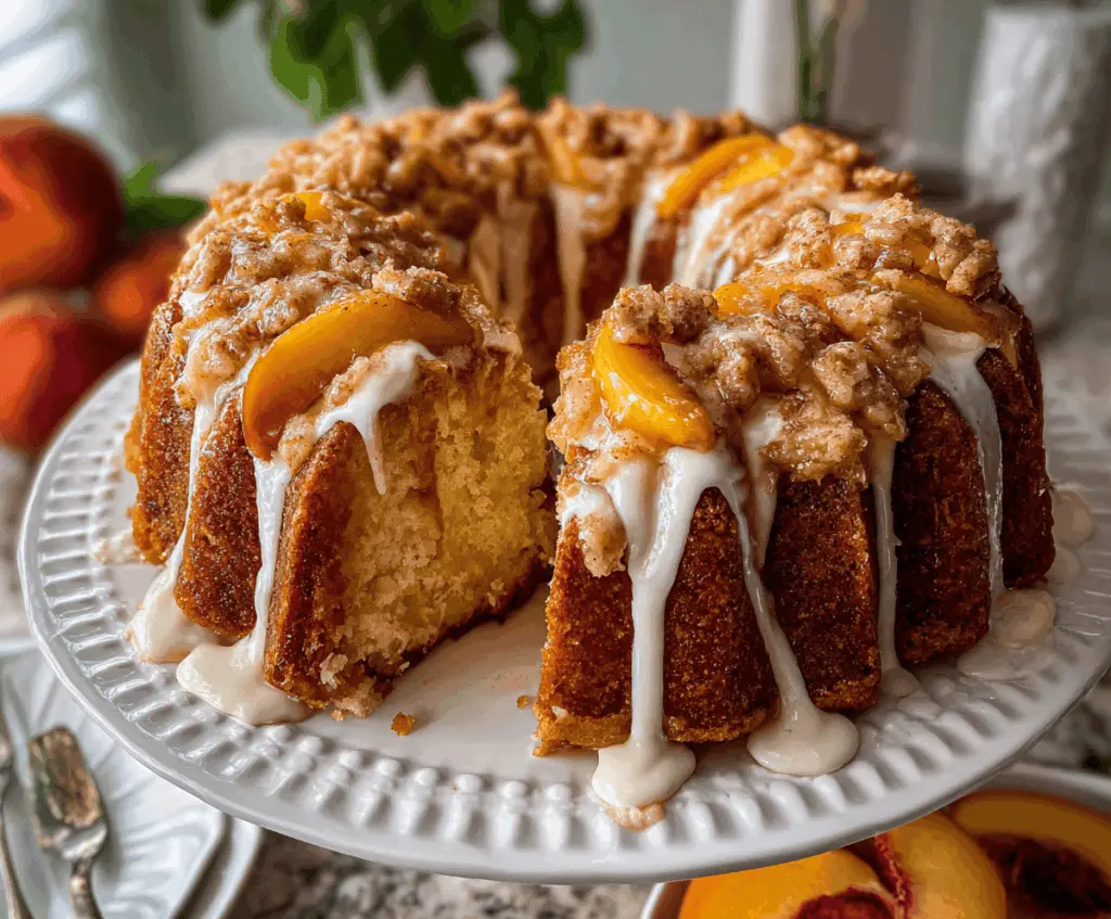 Cream Cheese Peach Cobbler Pound Cake Recipe