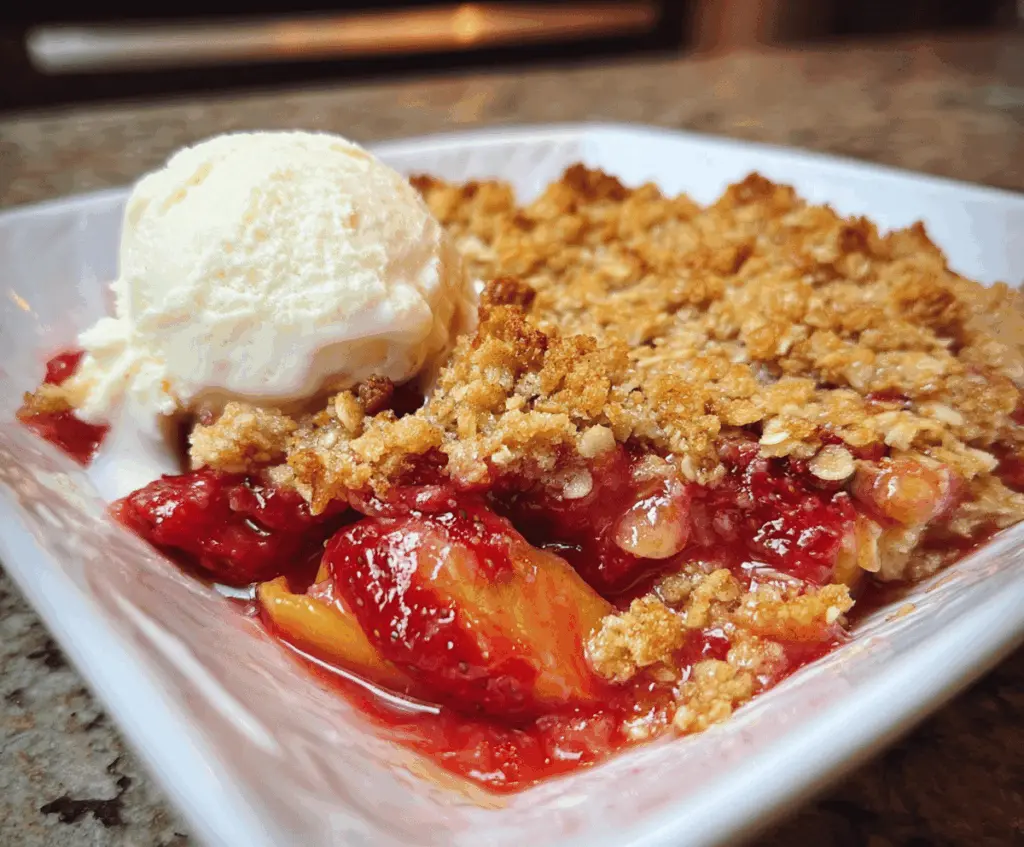 Easy Strawberry Peach Crisp Recipe