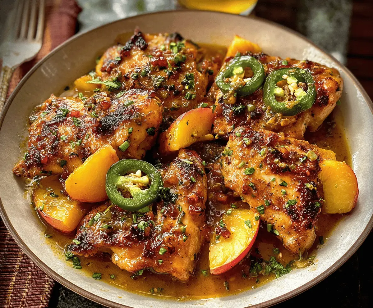 Sweet and Spicy Jalapeno Peach Chicken Recipe