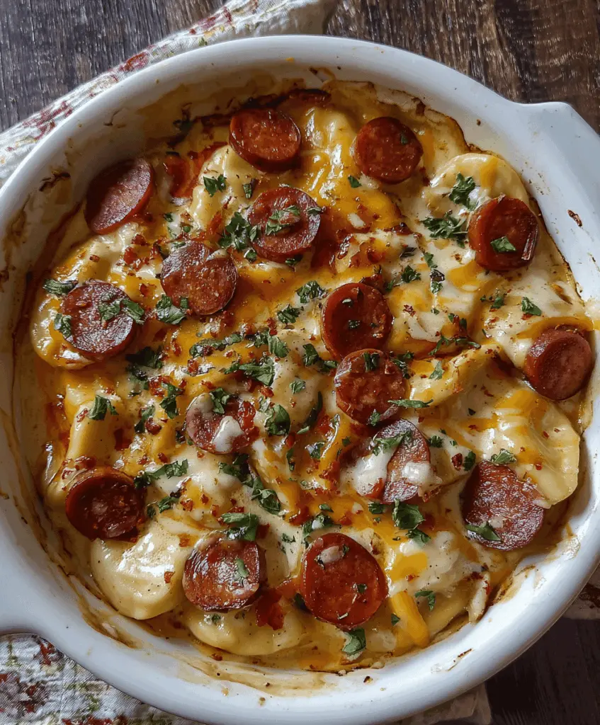 Easy Crockpot Pierogi Casserole with Kielbasa