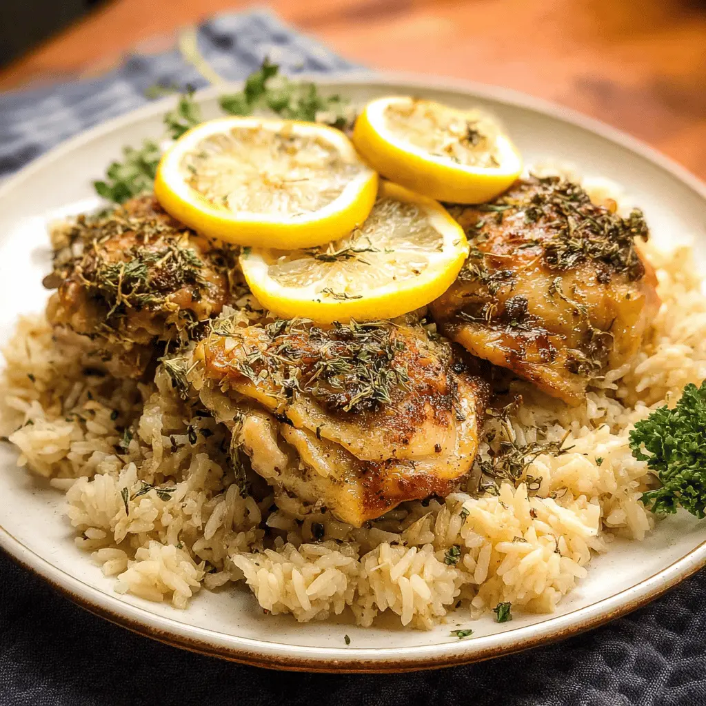 Easy Slow Cooker Lemon Herb Chicken and Rice