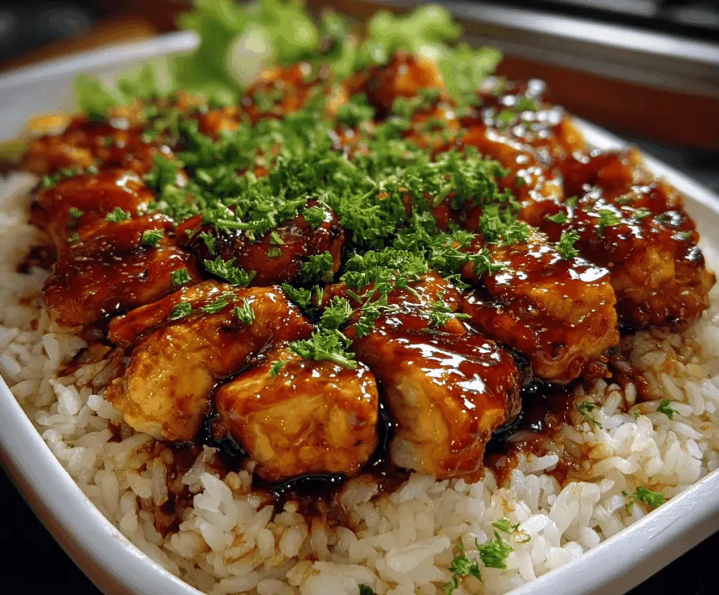 Easy Honey BBQ Chicken Rice Bowl Recipe
