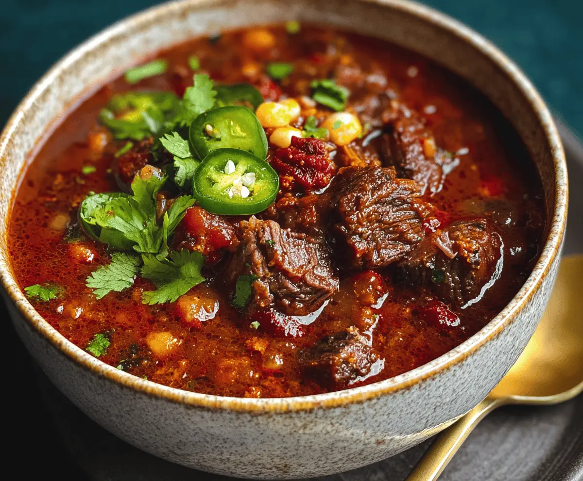 Award Winning Short Rib and Chorizo Chili