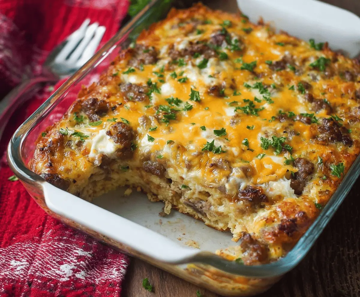 Easy Sausage Hash Brown Breakfast Casserole Recipe