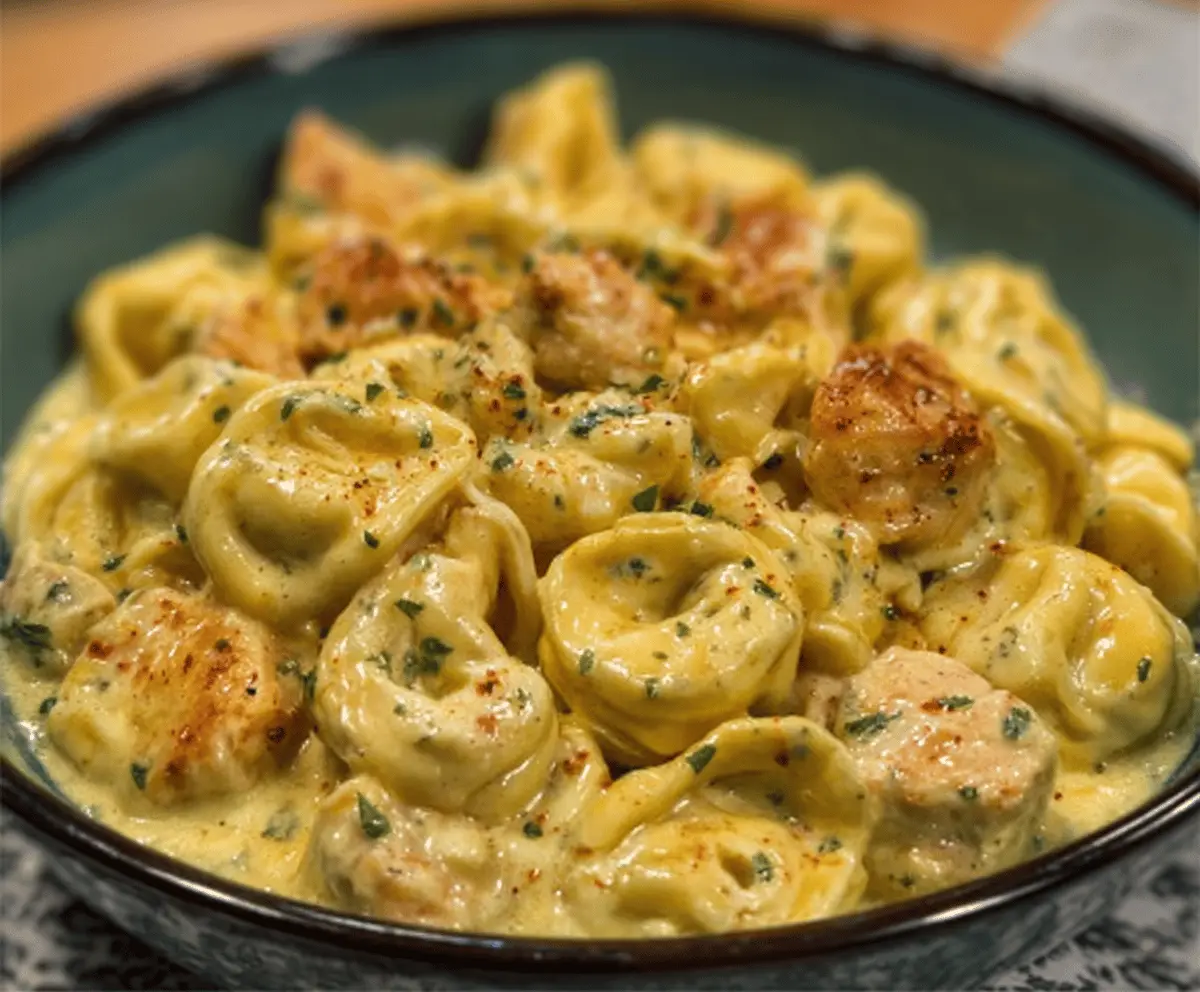 Cajun Garlic Chicken Tortellini in Three-Cheese Cream Recipe