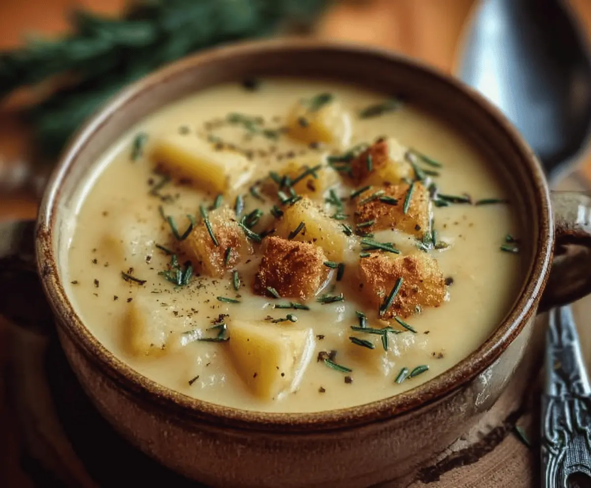 Cheddar Garlic Herb Potato Soup