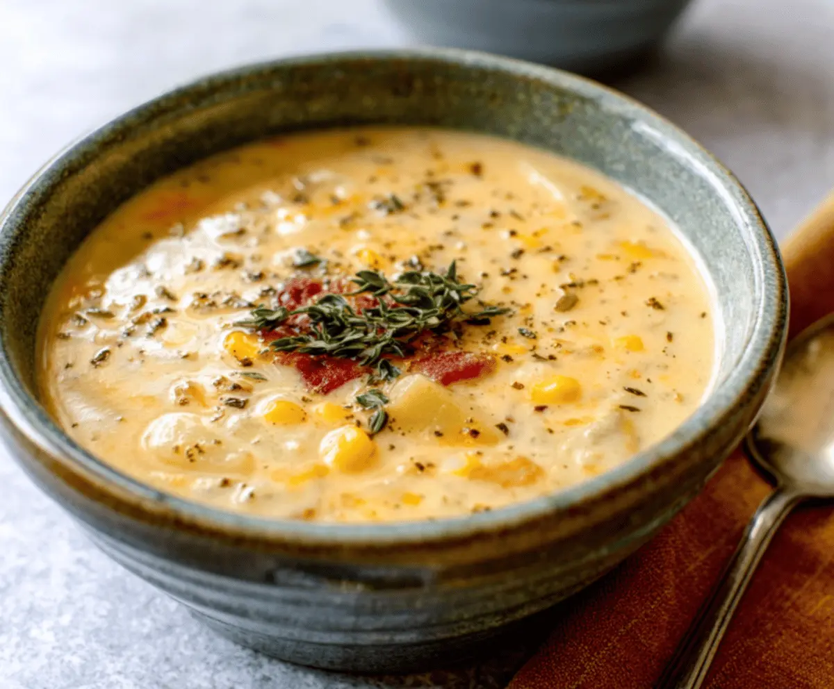 Cheddar Garlic Herb Potato Soup Recipe