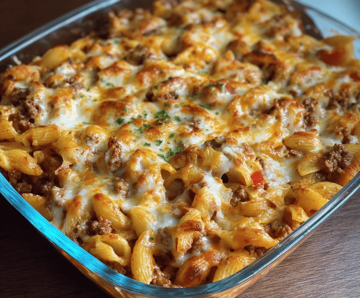 Cheesy Hamburger Casserole Bake for Busy Weeknights