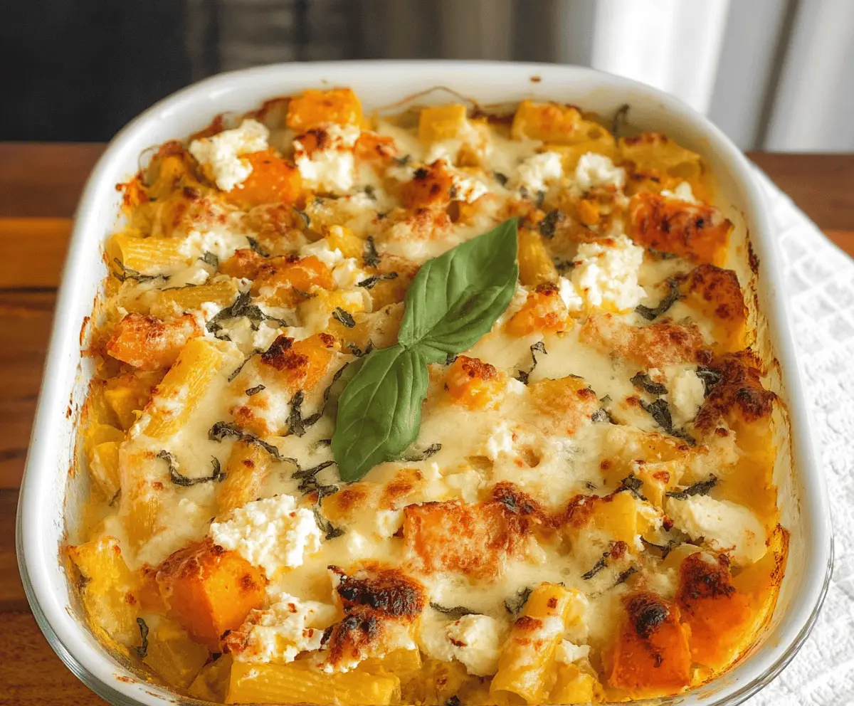 Cheesy Pumpkin Ricotta Pasta Bake Delight