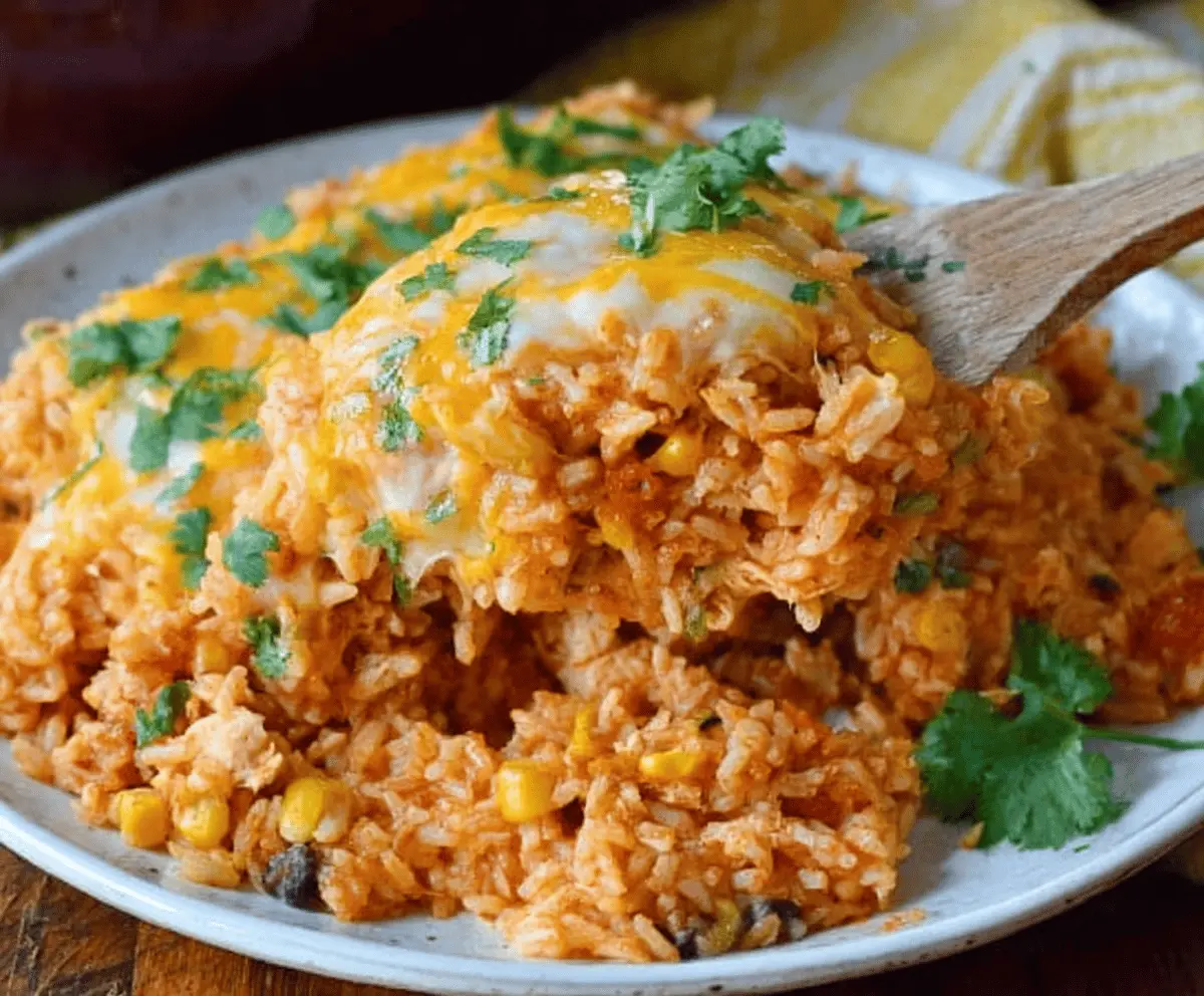 Chicken Enchilada Rice Casserole (35 minutes)