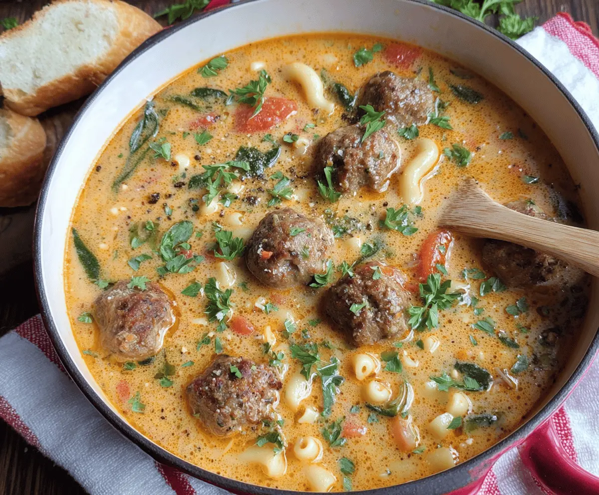 Creamy Italian Meatball Soup
