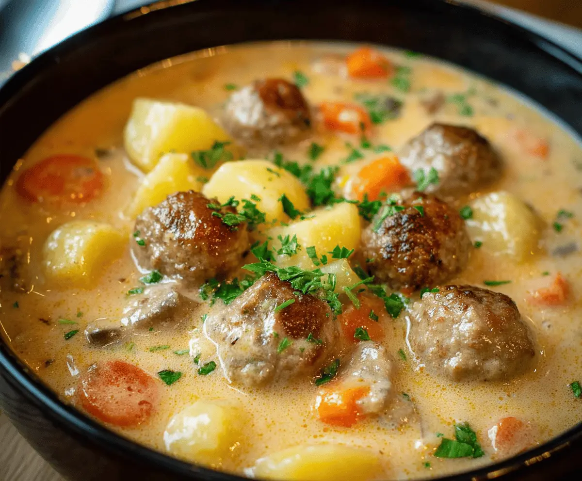 Creamy Meatball Soup