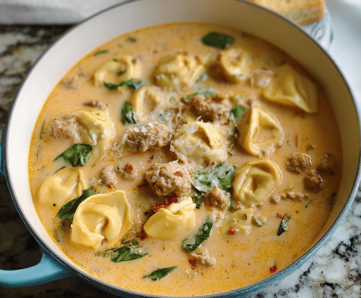 Creamy Sausage Tortellini Soup