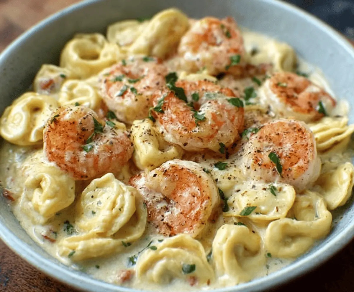 Creamy Shrimp Tortellini Alfredo Recipe