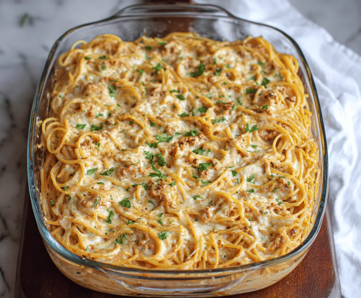 Creamy Southern Spaghetti Bake