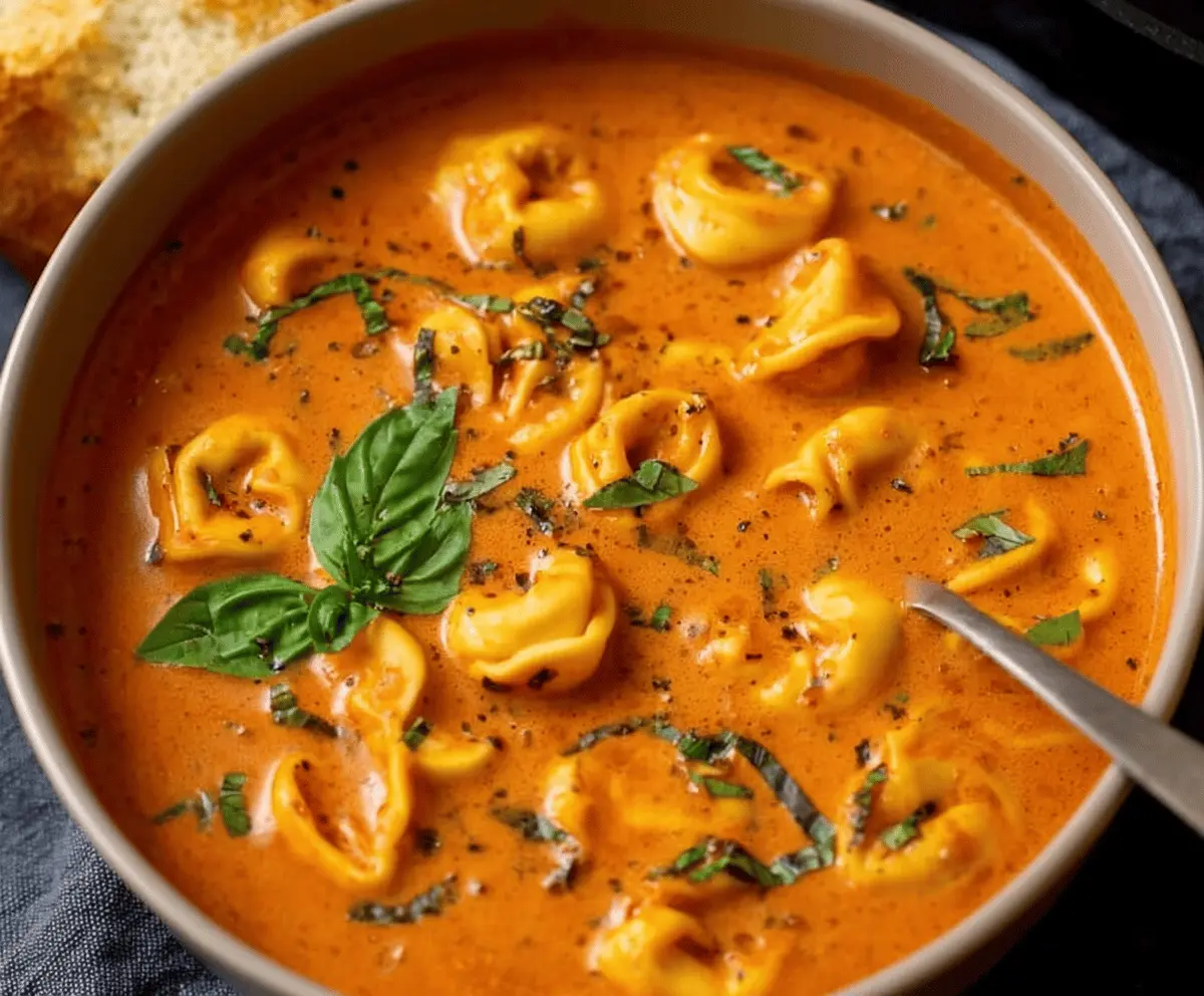 Creamy Tomato Basil Tortellini Soup Recipe