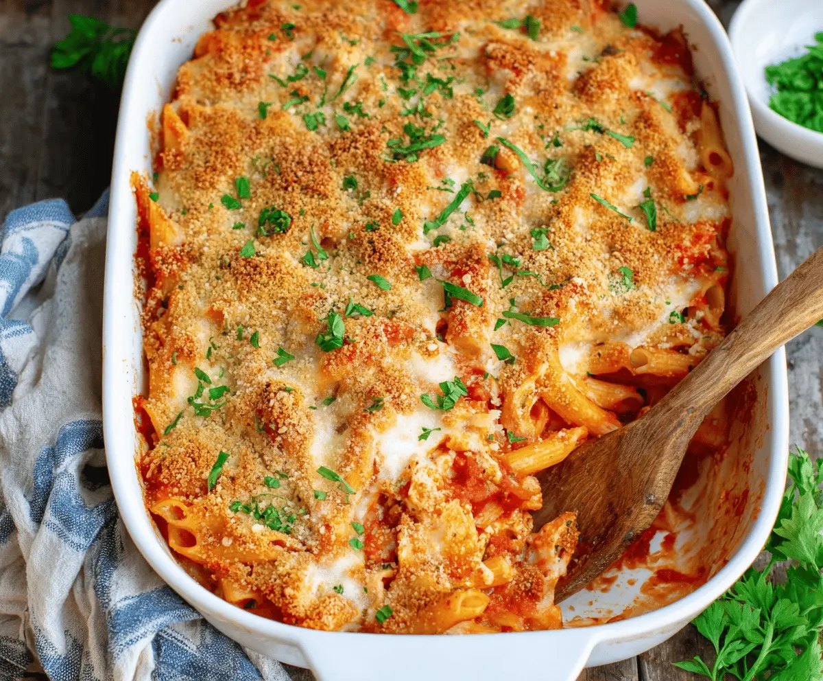 Dump-and-Bake Chicken Parmesan Casserole